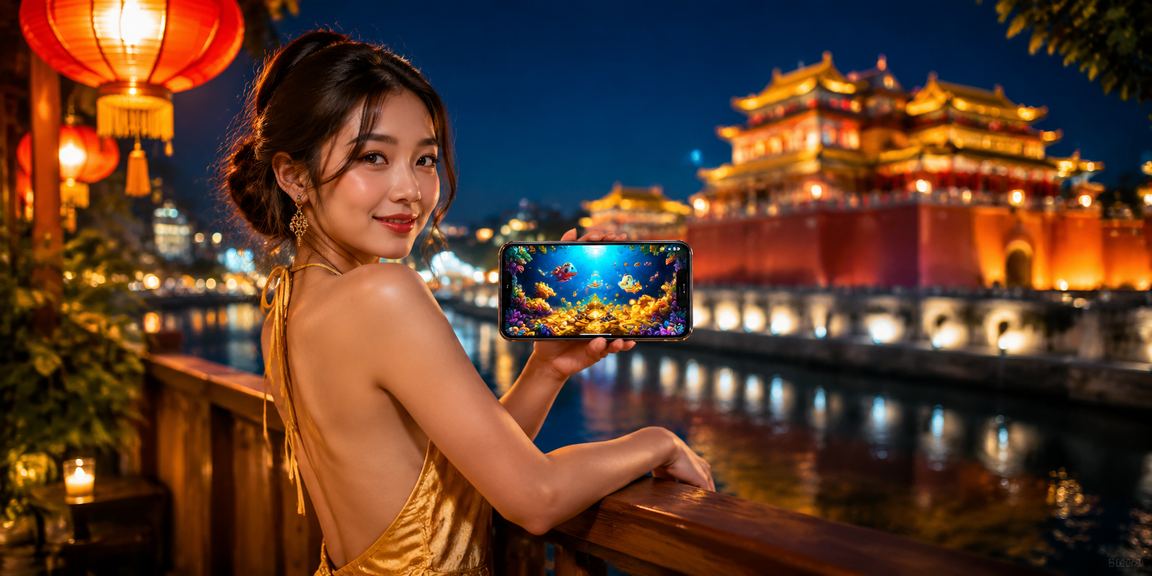 Người dùng tra cứu kèo thể thao trên điện thoại tại phố cổ Hội An đêm đèn lồng