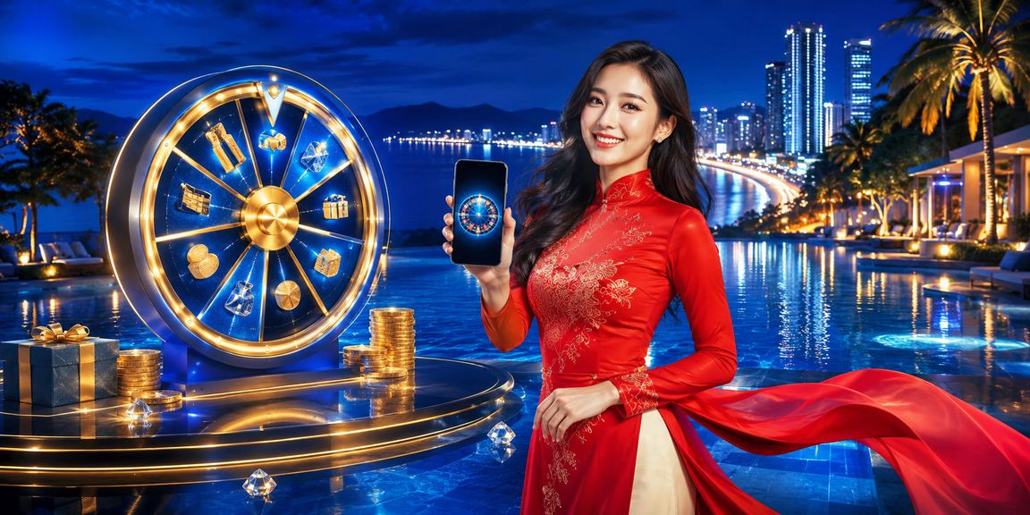 Sự kiện quay thưởng may mắn tại Nha Trang với trang phục áo dài truyền thống